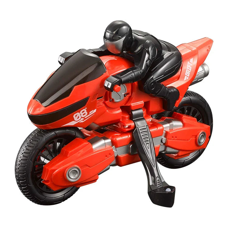 KTX-212883 2.4G Remote Control Stunt Motorcycle for Kids - 360° Rotation, Durable Red Mini Car, Indoor/Outdoor Fun