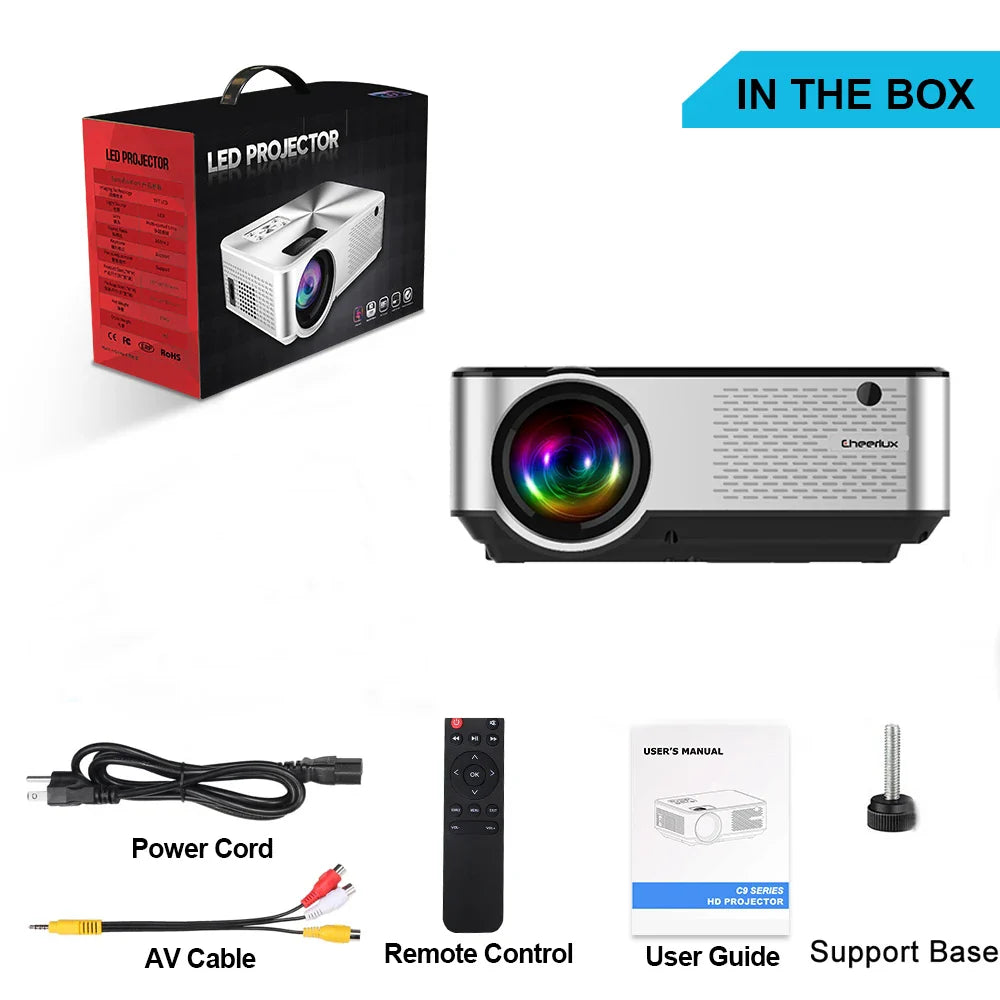 KTX-631955 Mini Portable Smart WiFi LED Projector 1280x720p HD for Home Theatre