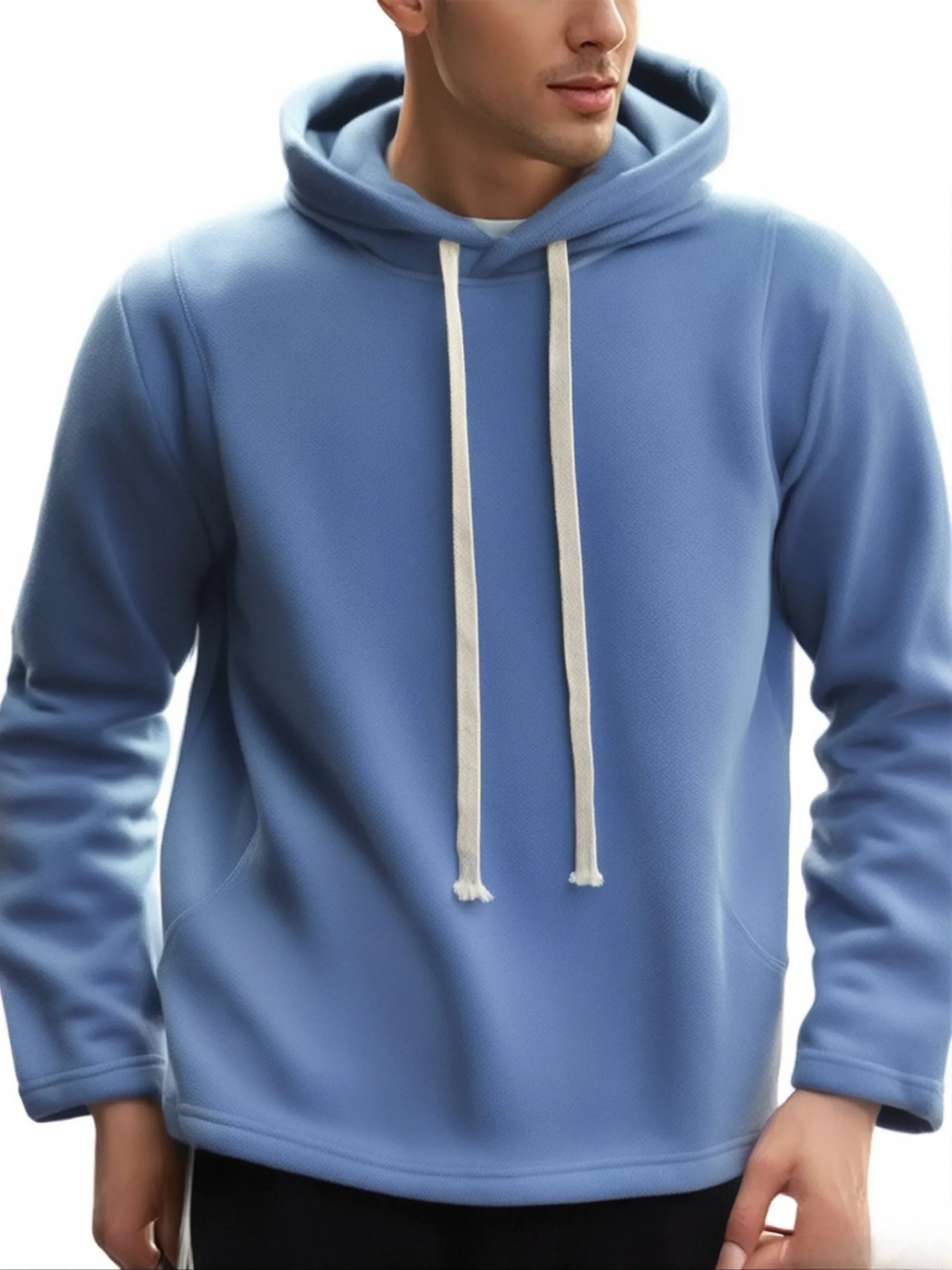 KTX-686163 Men's Padded Solid Color Sweatshirt Rocker Fleece Warm Outdoor Coat Men's Reversible Fleece Punching Jacket Inner Guard Cardigan