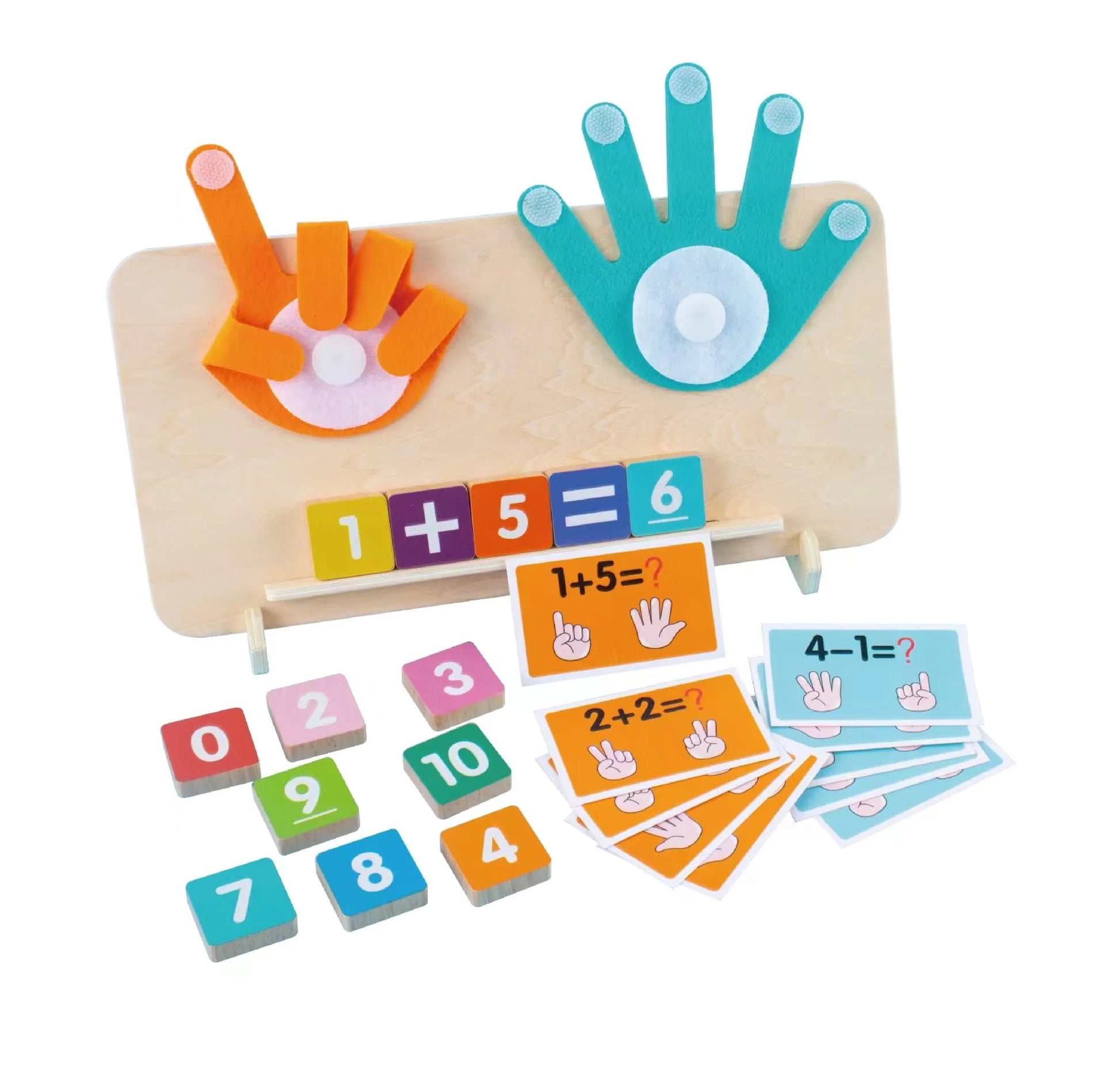 KTX-672403 Montessori Wooden Finger Counting Game for Early Learning Mathematics