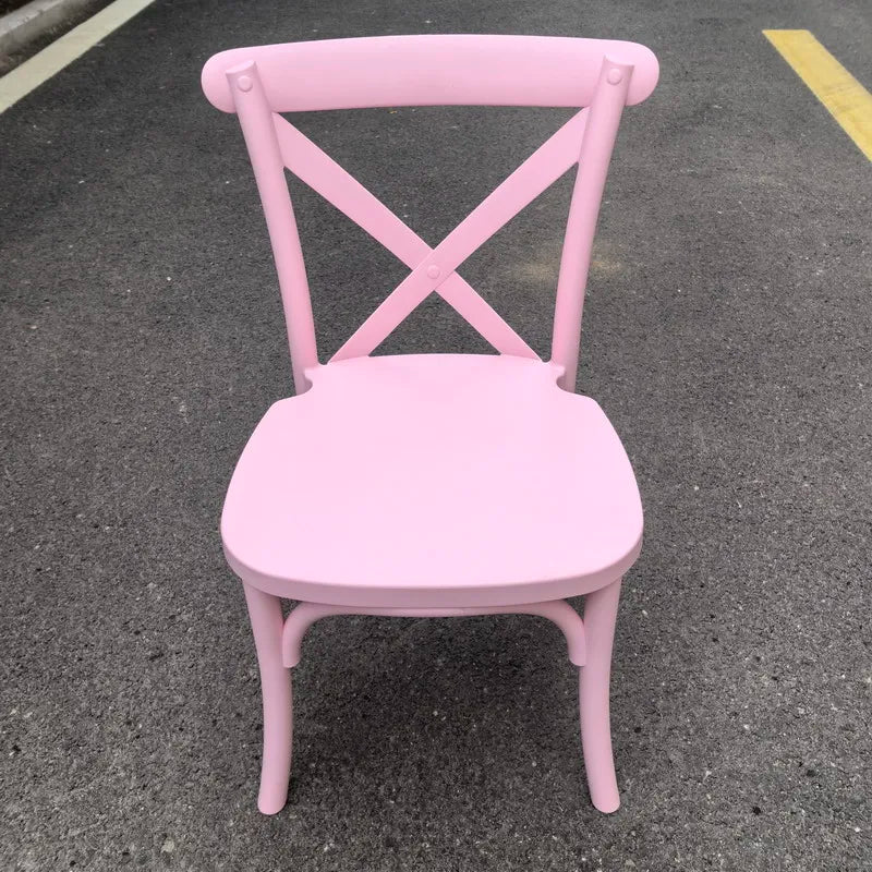 KTX-808659 Children's Portable Plastic Cross Back Dining Chair - Ideal for Parties and Events
