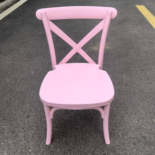 KTX-808659 Children's Portable Plastic Cross Back Dining Chair - Ideal for Parties and Events