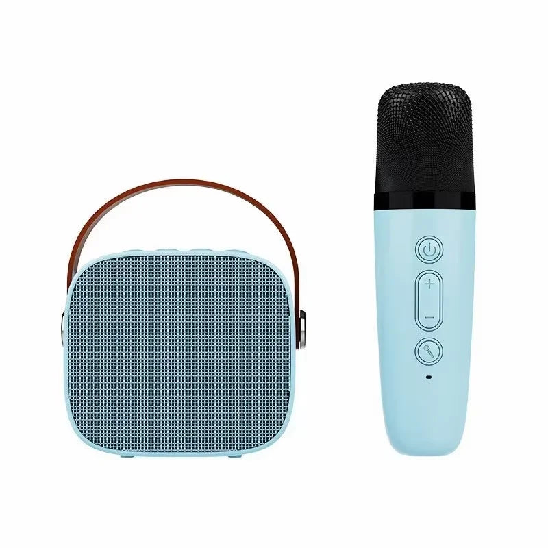 KTX-874323 Portable Mini Music Player Speaker with Wireless Microphone and TF Card Support for Outdoor Karaoke