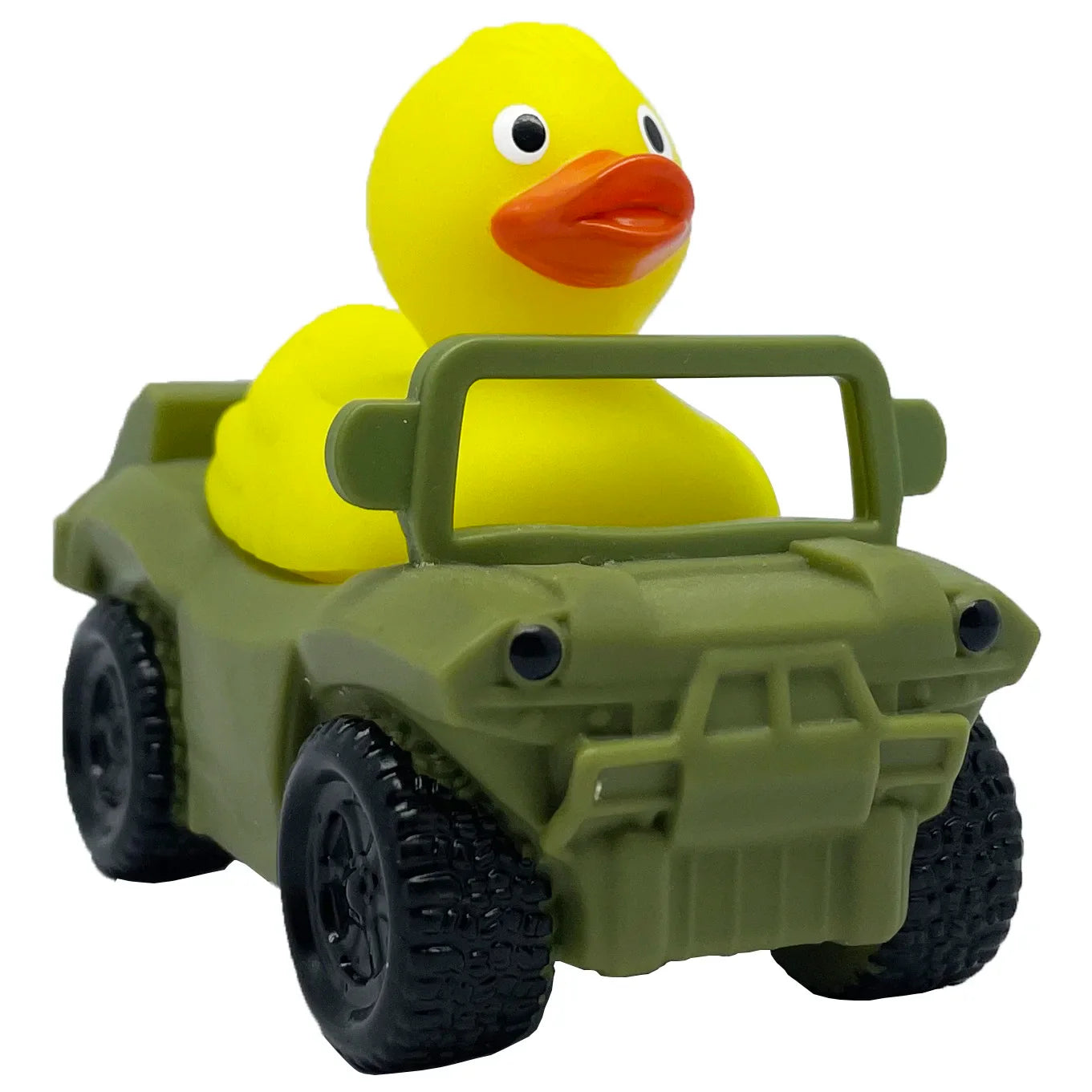 KTX-222867 Floating Yellow PVC Duck with Squeaker - Fun Bath Toy for Babies