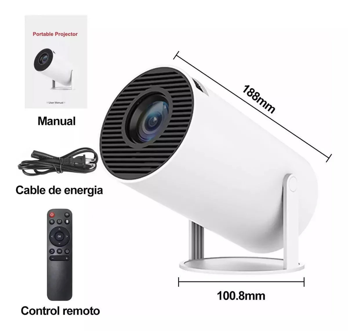 KTX-878291 Portable Mini 1080p and 4K Android Projector - Hy300 Pro Model