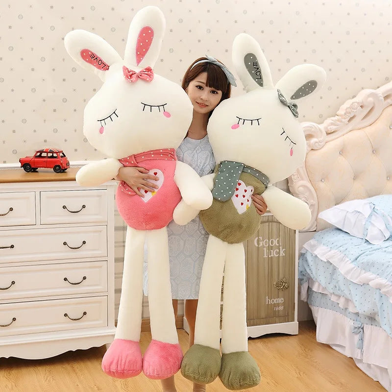 KTX-033171 Super Soft Cotton Bunny Plush Doll Toy - Embroidered Weighted Rabbit Stuffed Animal for Birthdays