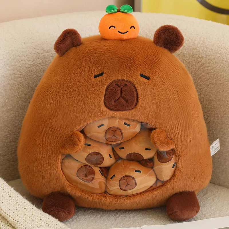 KTX-112211 Mini Capybara Plush Pillow and Soft Doll Collection - Cute Shark Snack Cushion, White Sheep, and Pink Pig Toys