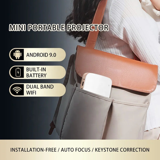 KTX-777683 Portable 4K Home Theater Projector with Smart DLP, 5400mAh Battery, and Dual Wifi Connectivity for Travel