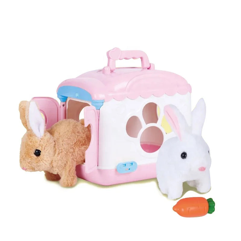 KTX-375571 Plush Rabbit Simulation Toy with Sound for Pretend Play - Ages 2 to 7