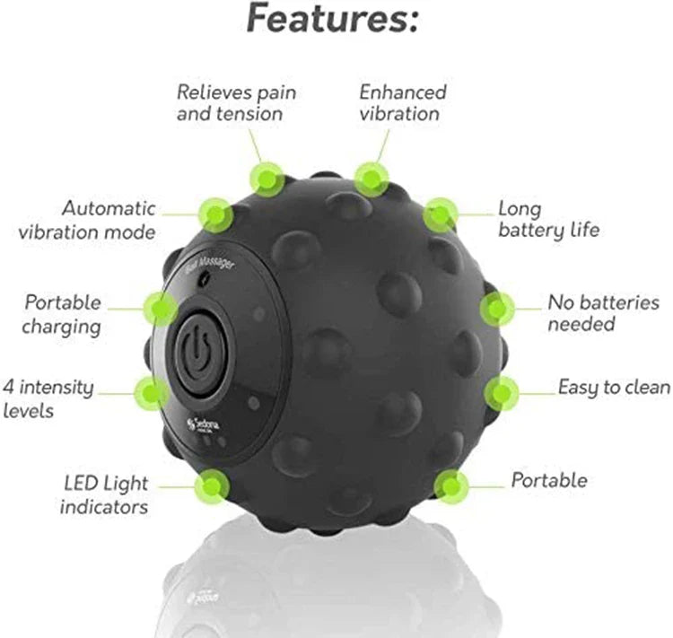 KTX-075411 Electric Vibration Massage Ball with 4 Speed Settings for Muscle Relief and Yoga Fitness