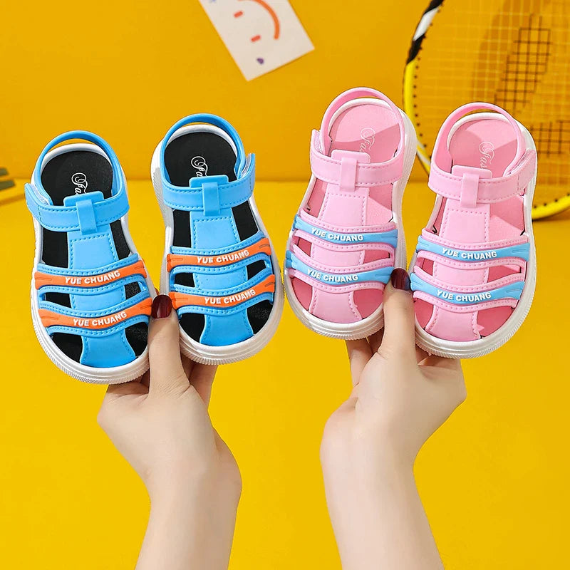 KTX-591315 Customizable Summer Kids' High-Quality Gladiator Sandals Outdoor Beach Jelly Flat Sandals for Toddler Girls