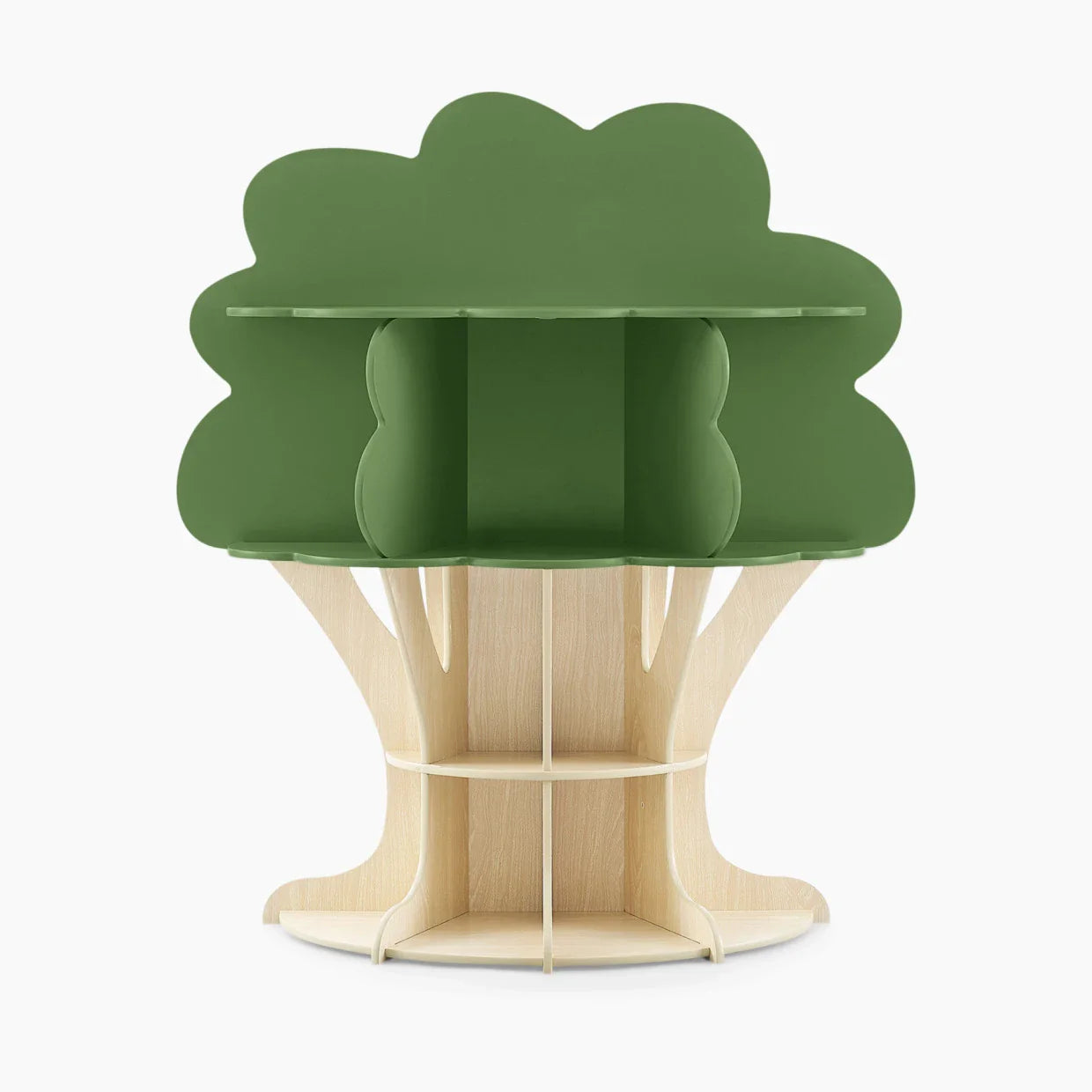 KTX-221395 Wooden Tree Bookshelf for Kids - Corner Ladder Display Stand for Books and Toys