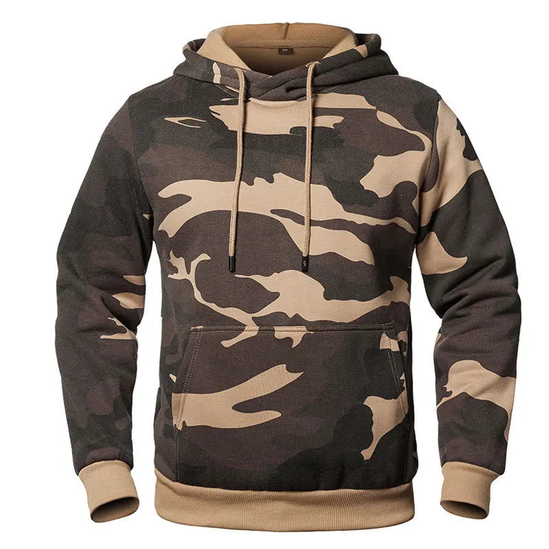 KTX-522323 European American Fashion Brand Men's Long Sleeve Hooded Jacket Autumn Winter Camouflage Sweater Heat Transfer Fleece Hoodie