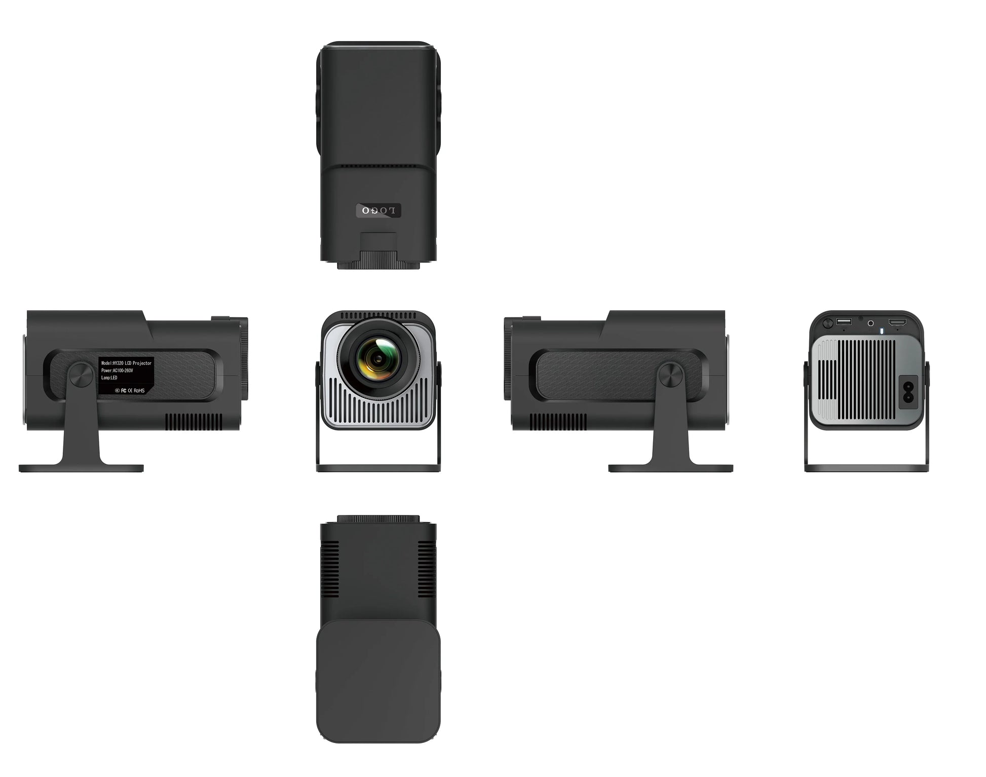 KTX-205971 Mini 4K Smart Projector with 150-Inch Screen, 1280x720p Resolution, Android 11, for Home and Outdoor Use