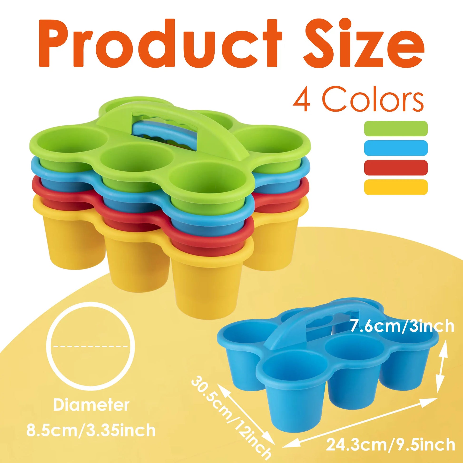 KTX-567187 6-Cup Stackable Craft Storage Tray - Durable Colourful Design for Organising Art Supplies