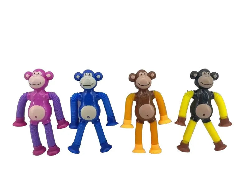 KTX-999315 Cute Big Ear Monkey Squeeze Fidget Toy - Pop Tubes Ideal for Kids 5+