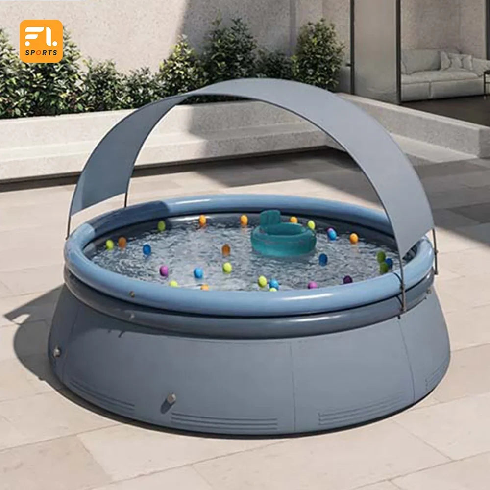 KTX-979411 Large 360x183cm Inflatable Swimming Pool for Kids and Adults with Sun Protection Feature