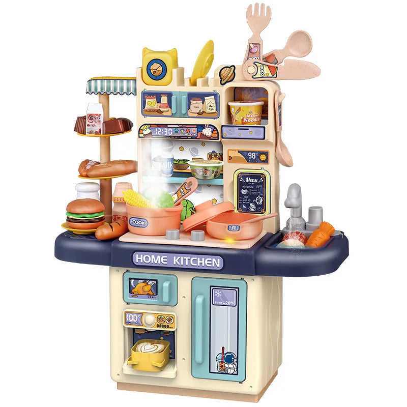 KTX-798035 Luxury Pretend Play Cooking Table with Spraying Mist - Educational Kids' Toy for Memory and Motor Skills Development