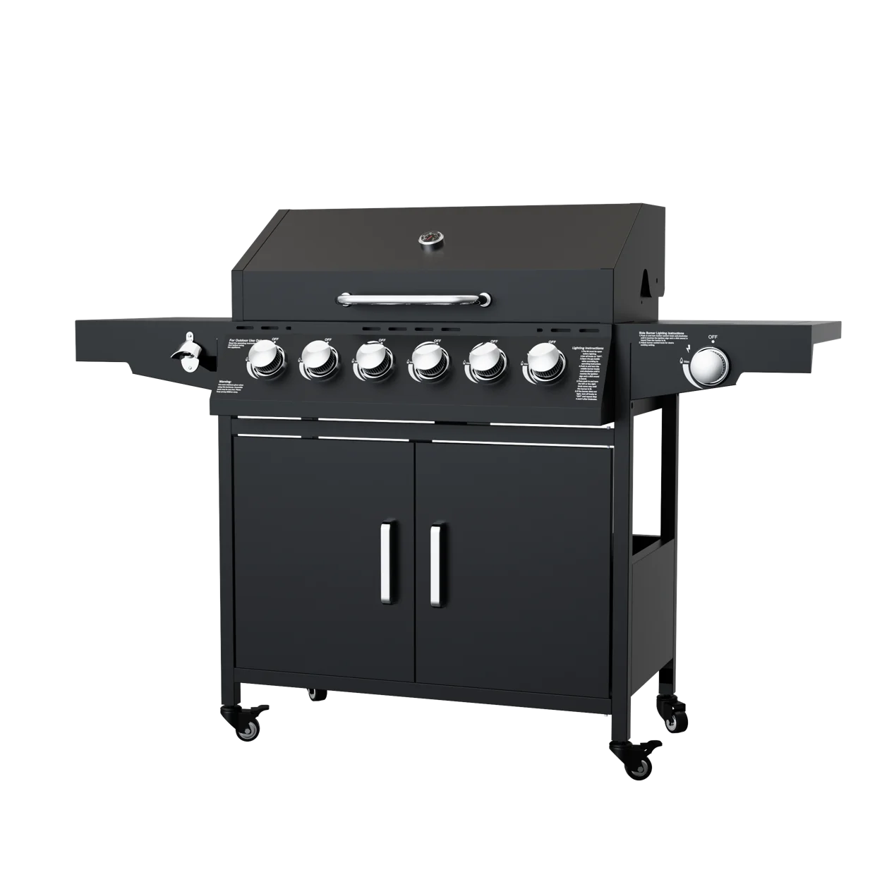 KTX-712147 Professional 6-Burner Gas BBQ Grill for Outdoor Cooking and Events