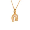 KTX-199251 18K Gold Plated Hypoallergenic Trendy Gold Plated Jewelry 2024 Fashion Cuban Link Chain Zircon Horseshoe Pendant Necklace
