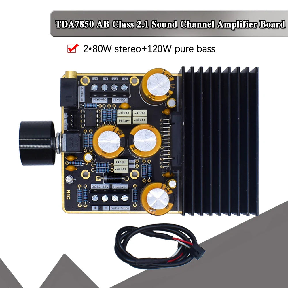 KTX-793491 2.1 Channel Class AB Amplifier Board, 2x80W + 120W High Power Vehicle Digital Amplifier for Pure Bass Sound