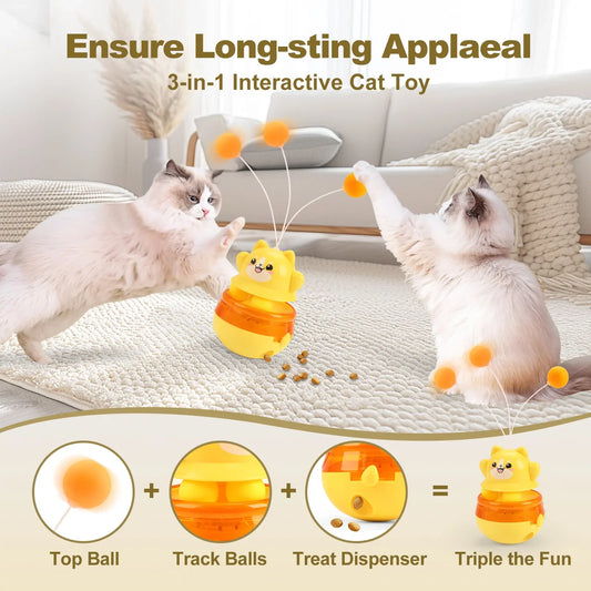 KTX-800403 Eco-Friendly Interactive Cat Toy Teaser Wand and Tumbler for Boredom Relief