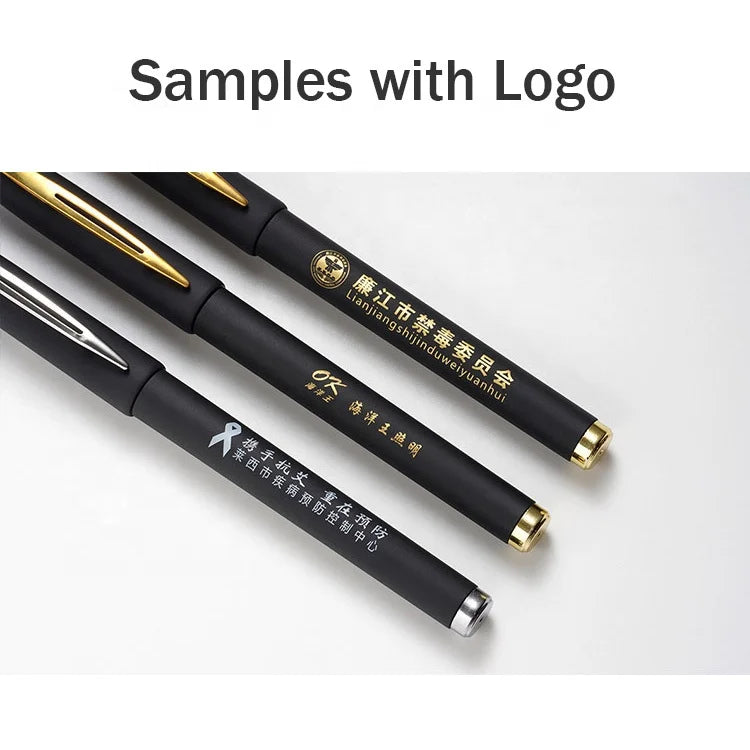 KTX-586451 Sleek Black Gel Pens Set with Matt Frosted Finish for Custom Logo Printing