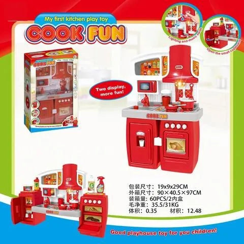 KTX-033235 Kids Kitchen Playset Tableware Simulated Cooking Toys for Girls Ages 5 and Up