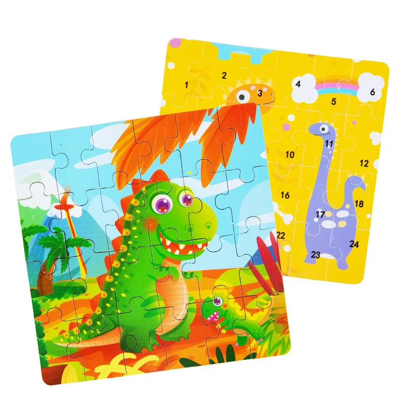 KTX-447635 24-Piece Wooden Jigsaw Puzzle for Early Childhood Education – Classic Montessori Toy for Babies, Kids, Boys and Girls