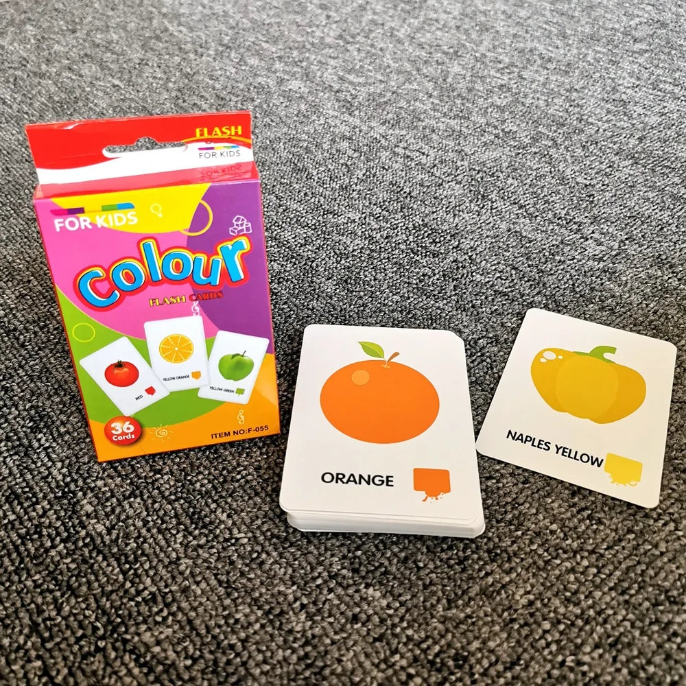 KTX-542483 Early Education Colour Flash Cards for Infant Cognitive Development and English Vocabulary Skills