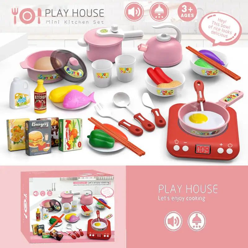 KTX-737171 Pretend Play Cooking Kitchen Toy Set for Kids Ages 2-13, Plastic Cooking Tools and Accessories