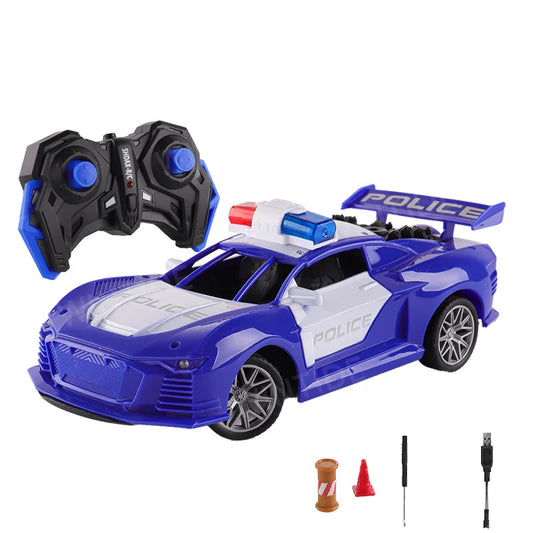 KTX-641171 1:20 Scale Remote Control Police Car Model with Sound and Light Effects, Electric Powered, Indoor-Outdoor Use
