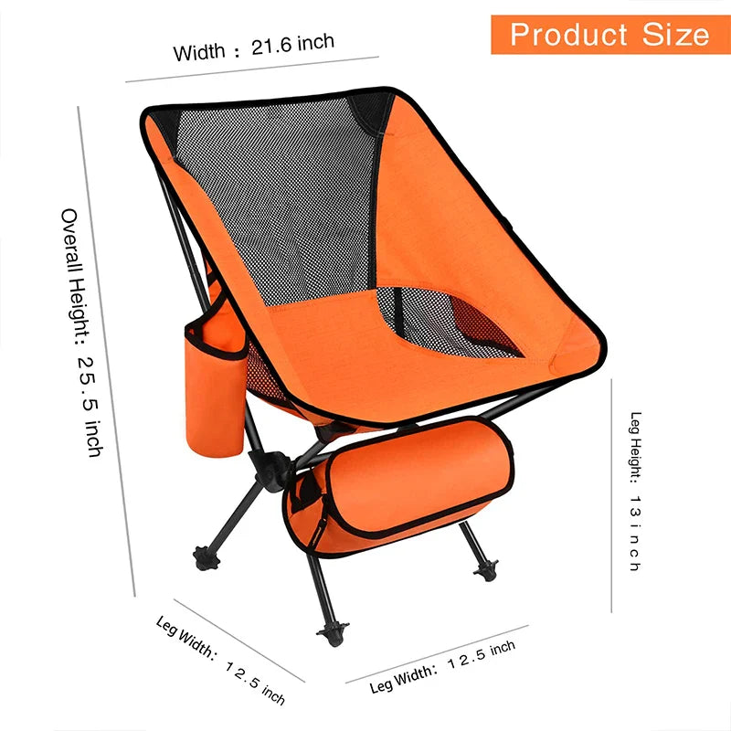 KTX-585043 Portable 7075 Aluminum Folding Moon Chair for Outdoor Activities, Includes Carry Bag