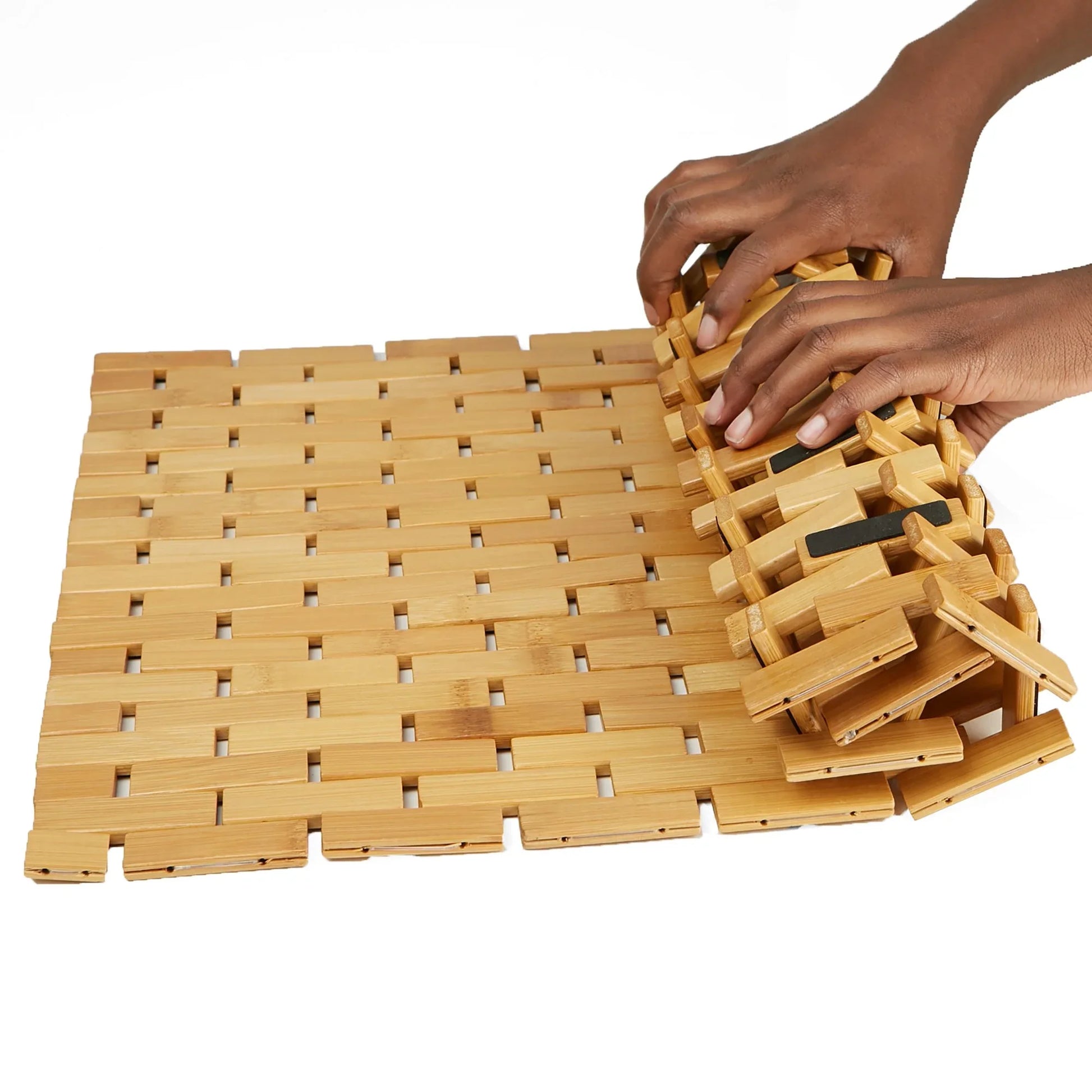 KTX-104275 Bamboo Rayon Shower and Bathtub Mat, Brown, 23.5"L x 16.5"W x 0.4"H