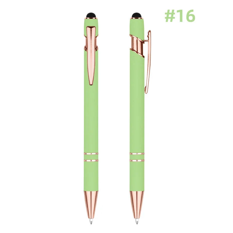 KTX-848595 Rose Gold Custom Logo Soft Touch Screen Pen with Rubber Grip for Mobile Devices