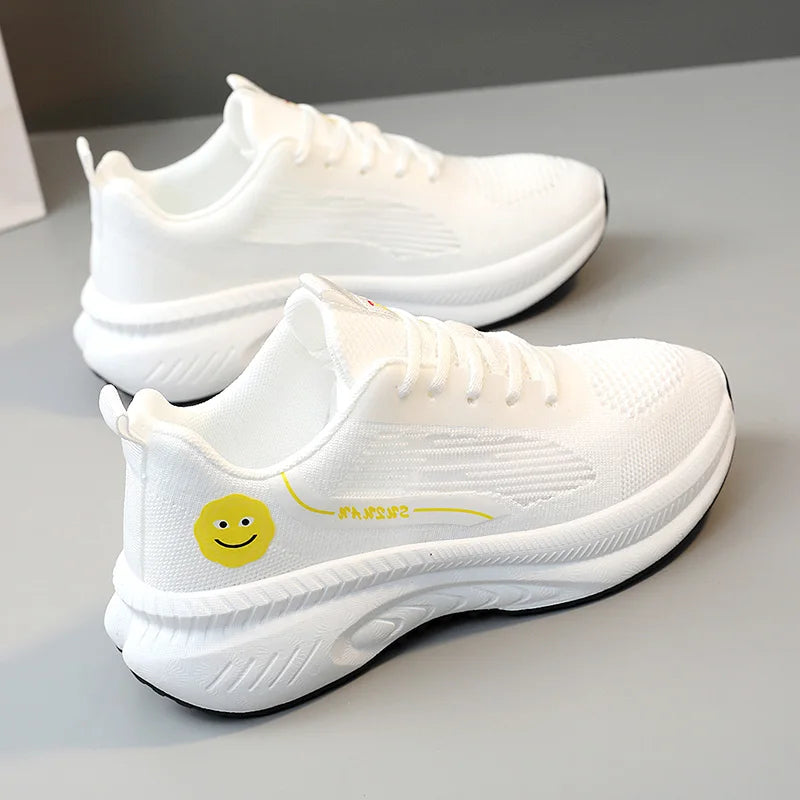 KTX-950611 K2510 New Women's Shoes Trendy Mesh Shoes Breathable Thick Sole Increase Versatile Mesh Sports Shoes for Students