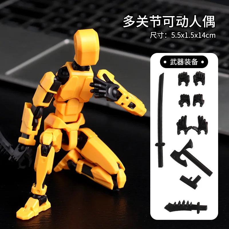 KTX-551379 Movable 3D Dummy Robot Anime Action Figure - PVC Multifunctional Fidget Toy for Kids with Autism