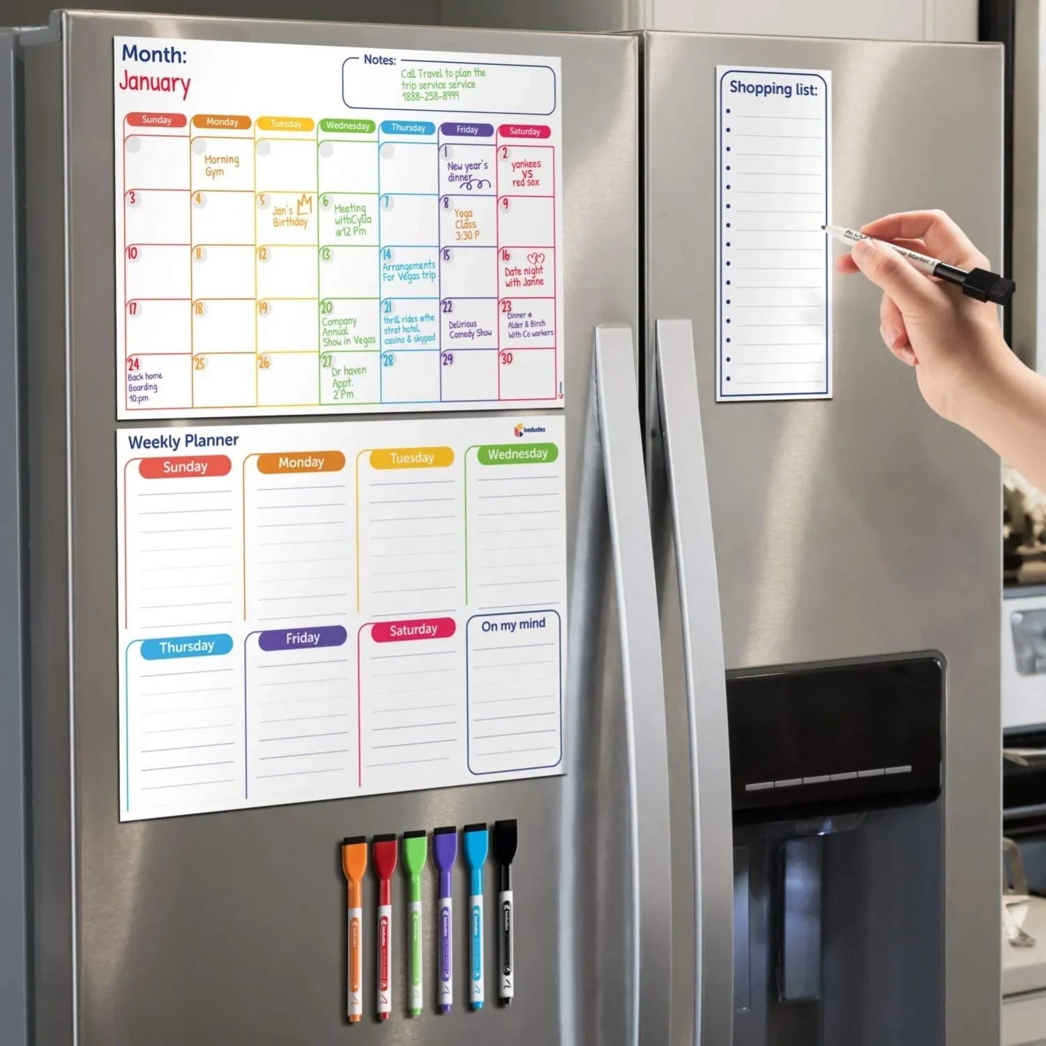 KTX-279187 Magnetic Acrylic Wall Calendar for Kids - Interactive Fridge Magnet Planner