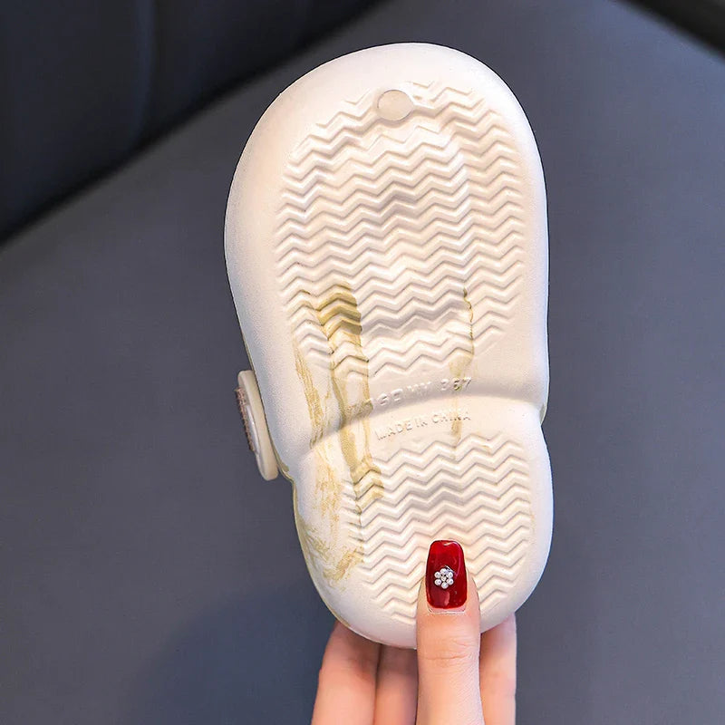 KTX-689619 Summer Wholesale Cute Leather Casual Shoes with Stock Availability Soft Sole Non-Slip Cartoon Baby Buckle Toddler Sandals