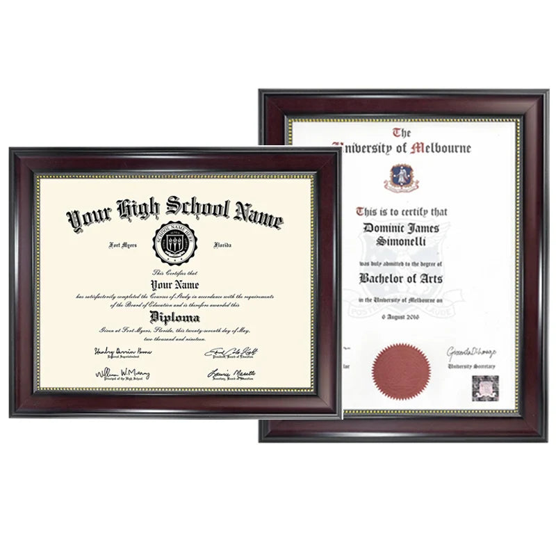 KTX-489043 A4 Graduation Certificate and Diploma Frame with Plastic and Metal Design