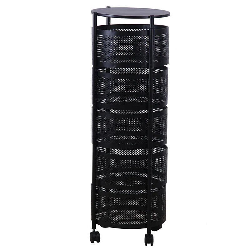 KTX-646995 Three-Tier Rolling Kitchen Cart with Mobile Storage and Wheels