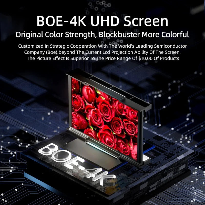 KTX-581075 A8+ 9000 Lumen HD Portable Projector - 1080P 4K 8K Support for Home Theatre