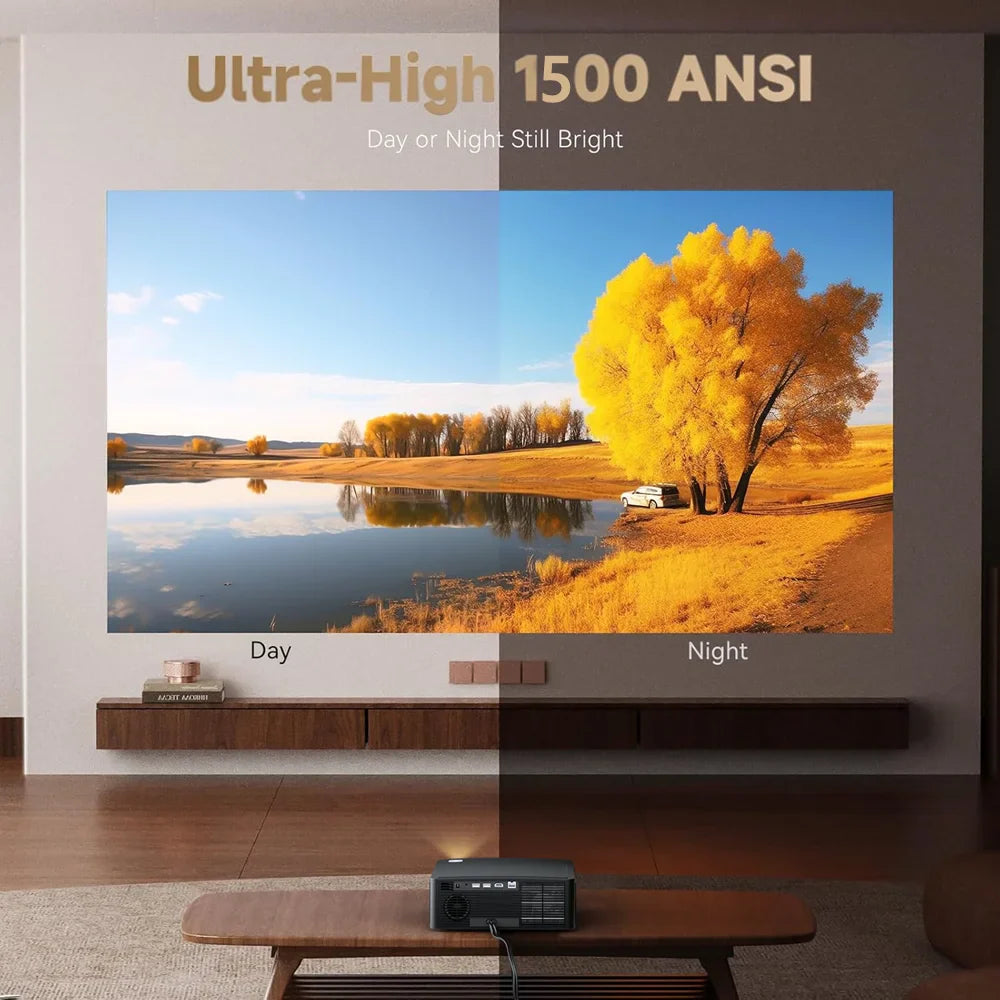 KTX-712147 4K Home Cinema Projector with 1500 ANSI Brightness and 5G WiFi, Google TV OS, LED Lamp
