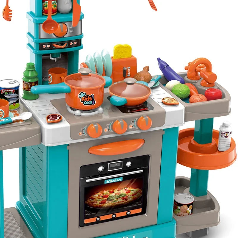 KTX-638867 Realistic Miniature Dollhouse Kitchen Toy Set for Kids, Ages 2-7, Plastic Kitchen Accessories