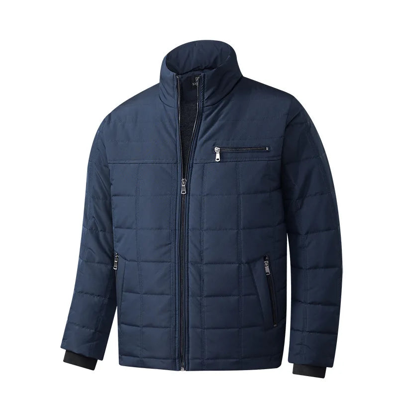 KTX-341523 Men's Cotton Jacket New Cross-Border Plus Size With Thick Fleece and Warm Stand-Up Collar