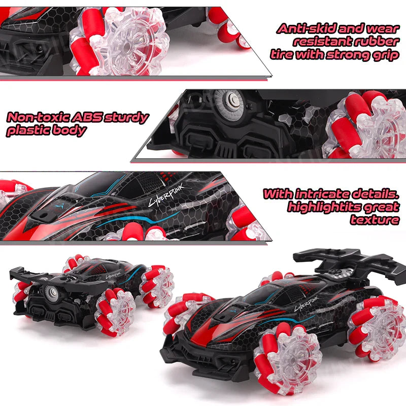 KTX-869395 4WD 2.4G Remote Control Drift Car with Gesture Sensing, High-Speed Features, Smoke, Music & Lights