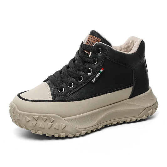 KTX-835347 Y5B08 New Simple Autumn Mid Top Fashion Versatile Elevated Thick Sole Sports Casual Anti slip Breathable Board Shoes
