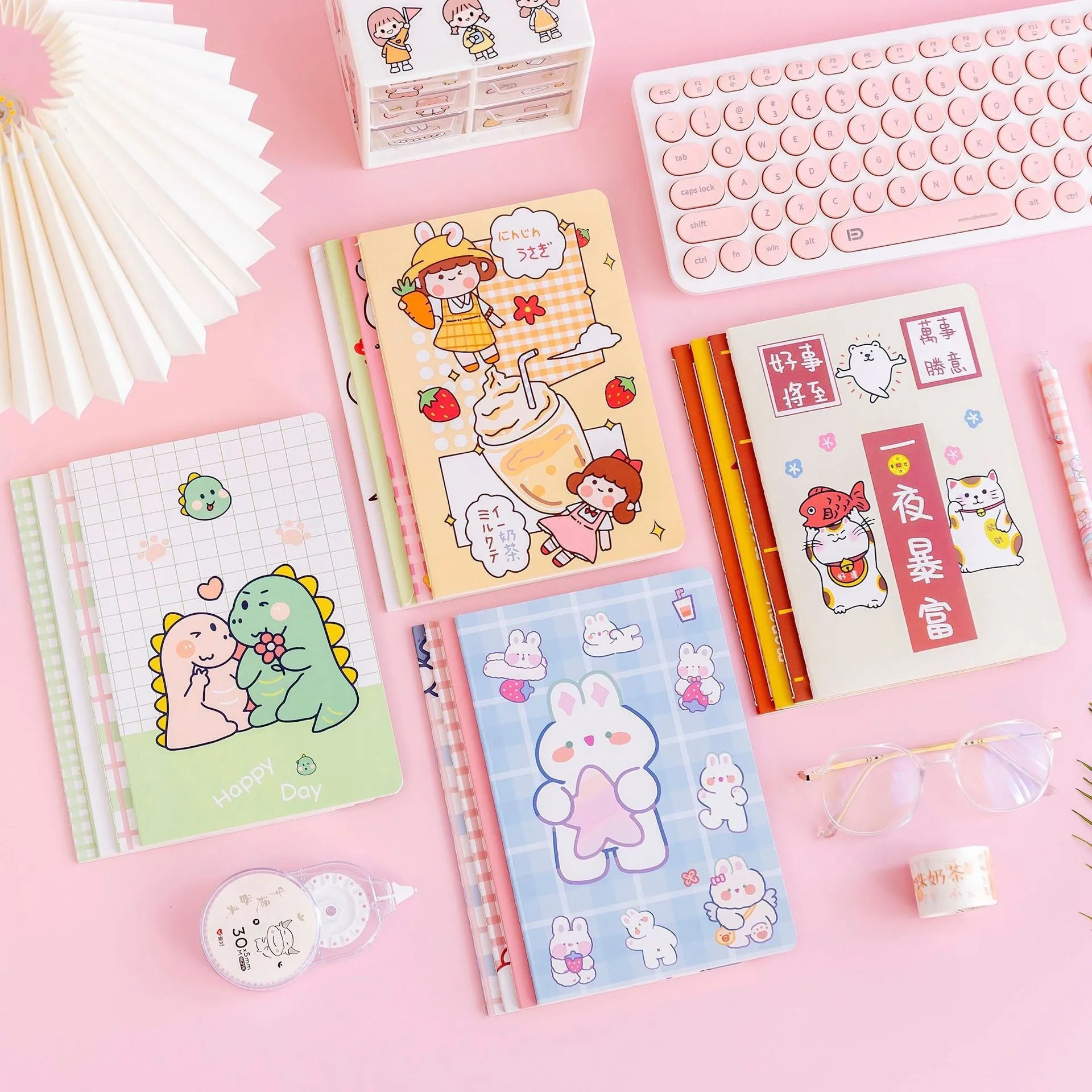 KTX-948051 A5 Cartoon Paper Cover Notebook for Primary School Stationery Supplies