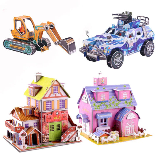 KTX-236371 Children's Creative DIY 3D Foam Paper Puzzle Model Building Toy