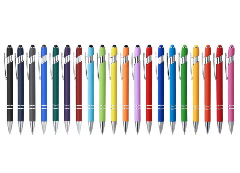 KTX-880211 Aluminium Ballpoint Stylus Pen with Soft Rubber Tip for Touch Screens - Custom Logo Available